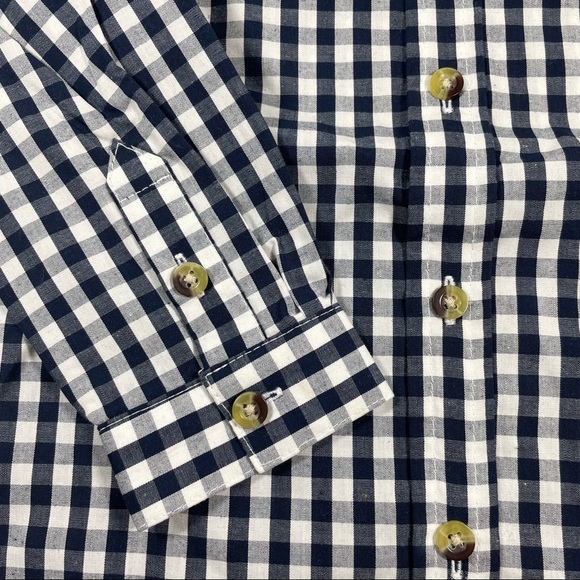 NWOT navy blue checkered woven shirt size 3T - Picture 3 of 4